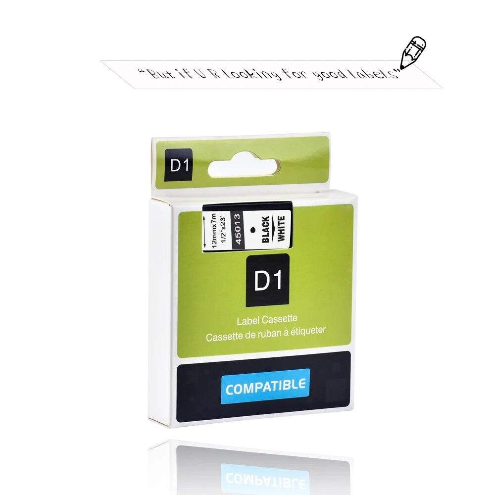 3pcs/lot Labels Compatible Dymo D1 12mm Tapes 45010 45013 40913 Ribbon Cassette for Dymo Label Manager LM 160 280 Label Maker