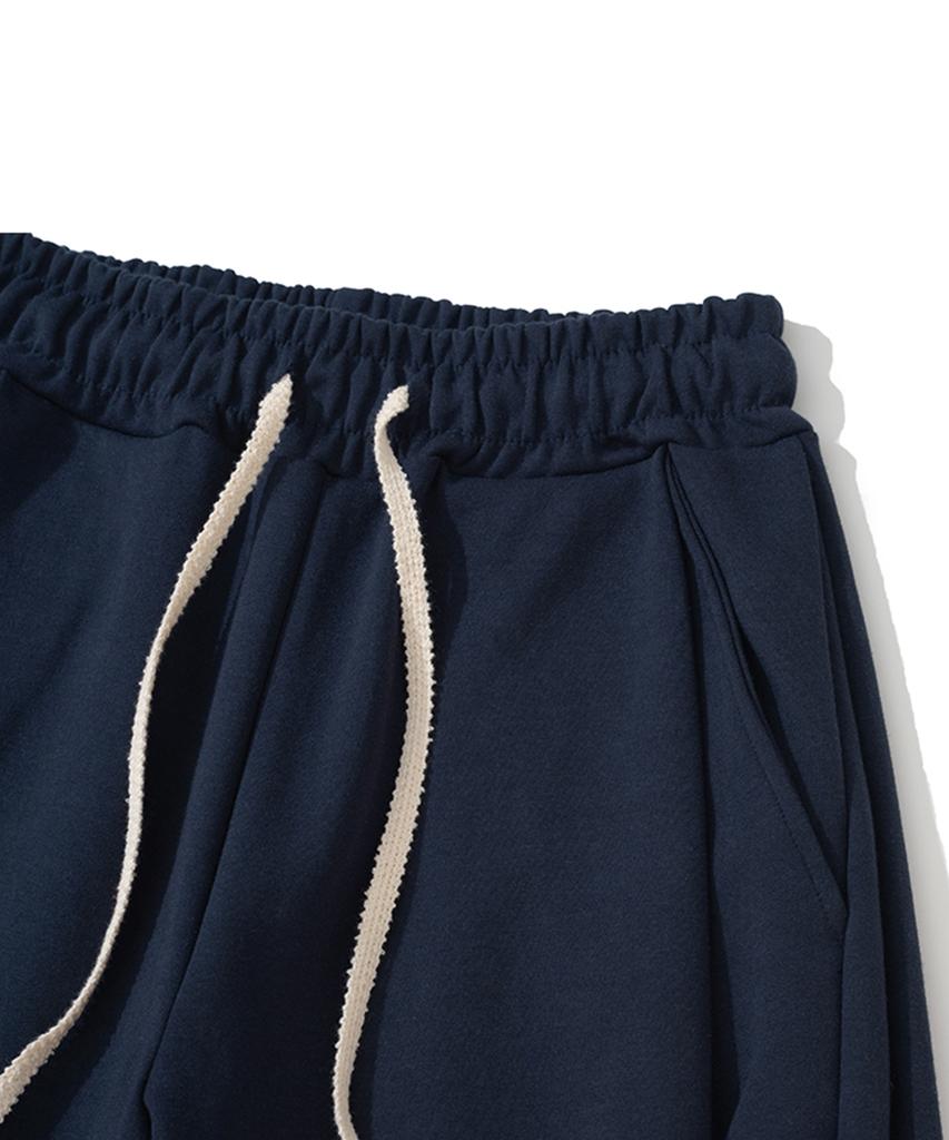 KNITTED Curved Training Pants Navy