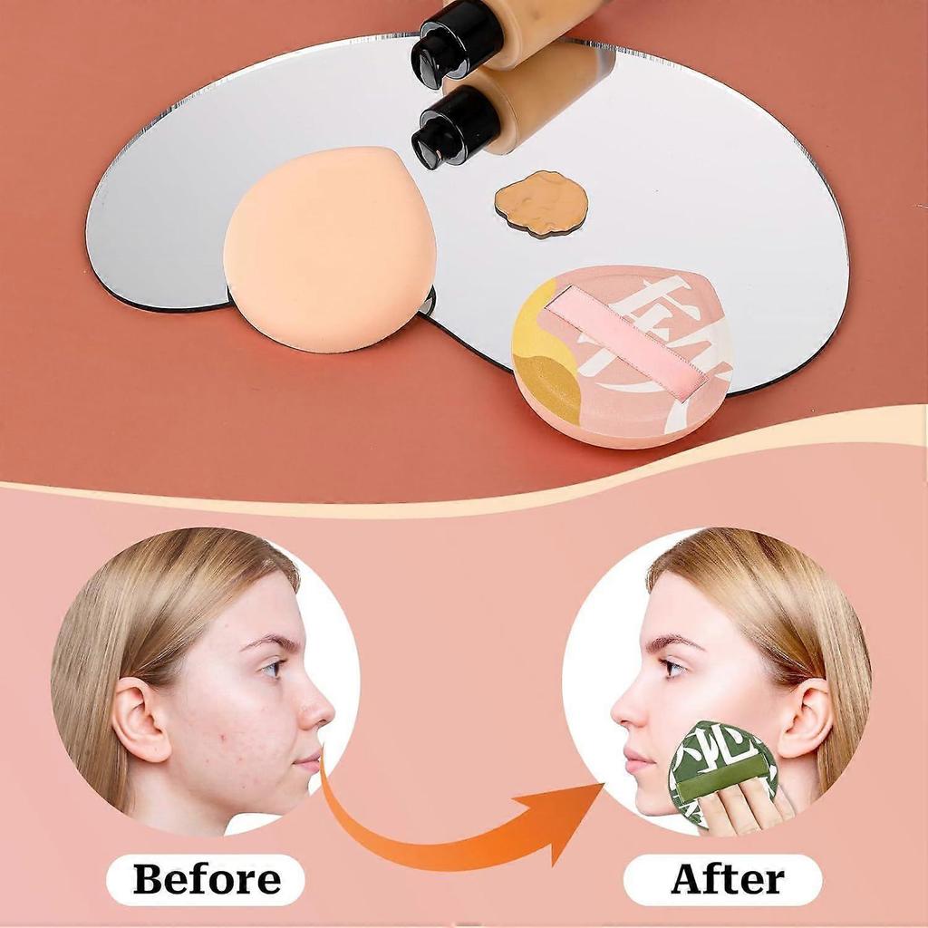 4 PCS Korean Makeup Puff Soft Makeup Sponges Teardrop Setting Powder Puff Face Makeup Cushion Puff Beauty Blender Sponge for Foundation Concealer Liqu
