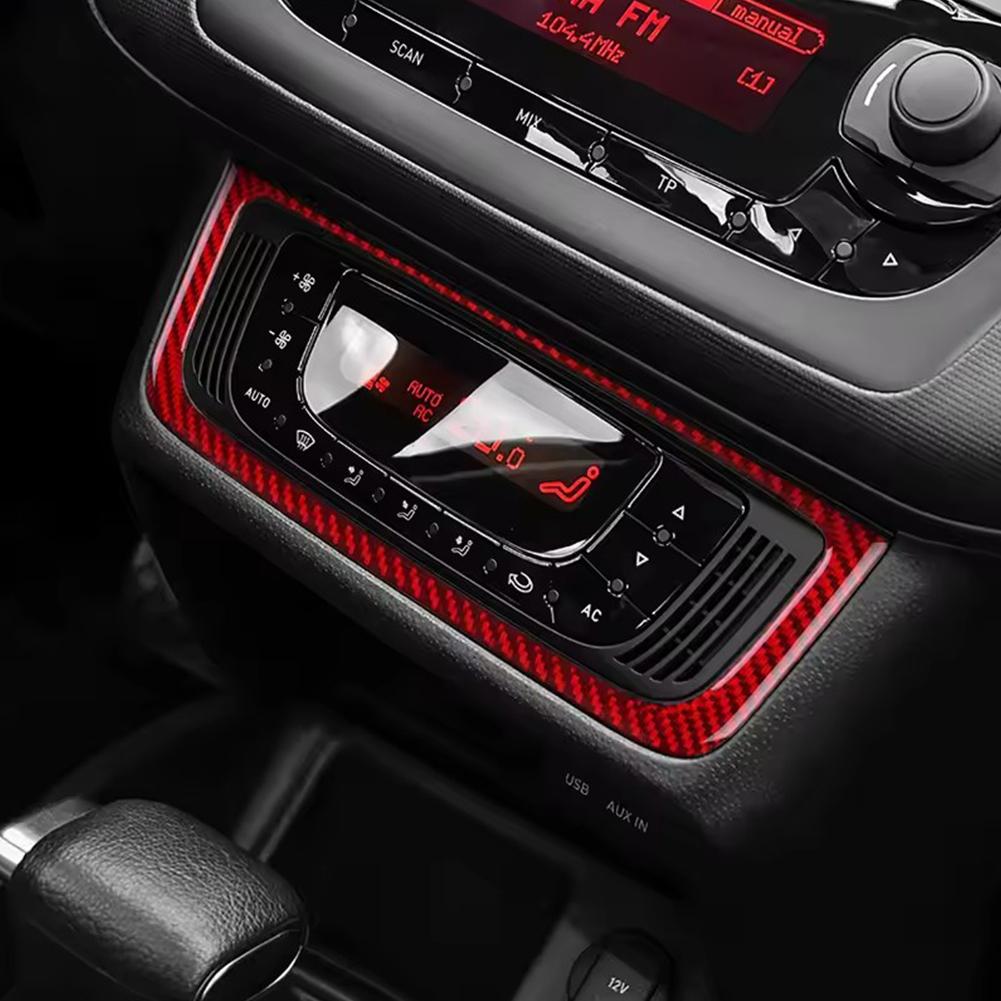 Car Central Control AC Frame Panel Trim For Seat Ibiza 2009 2010 2011 2012 2013 2014 Real Soft Carbon Fiber Sticker LHD RHD