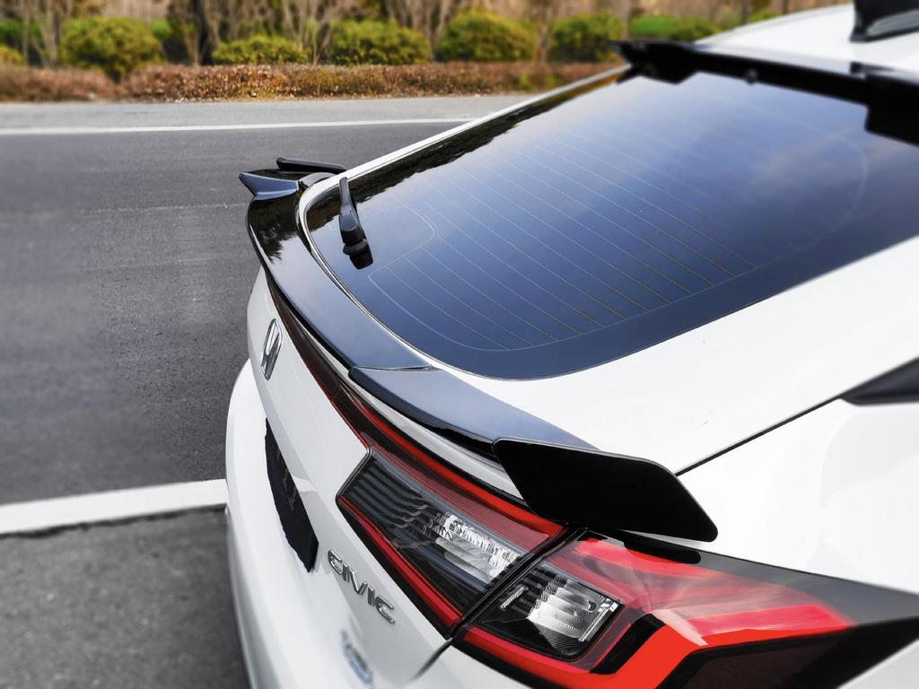 Compatible with 11th Gen Civic Hatchback: Louver Window Trim & Roof Wing Spoiler Kit
