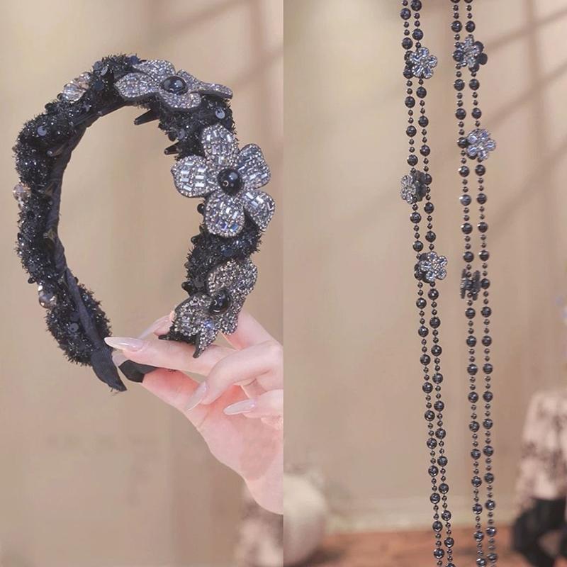 

Retro Casual Rhinestone Sun Flower Butterfly Fringe Headband For Women Girls Headwear Accessries Gifts A1