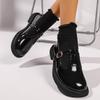 Fashion French Plus Size Single Shoes 2025 Spring and Autumn Retro T-Buckle Cutout Women's Mary Jane Shoes Square Heel
