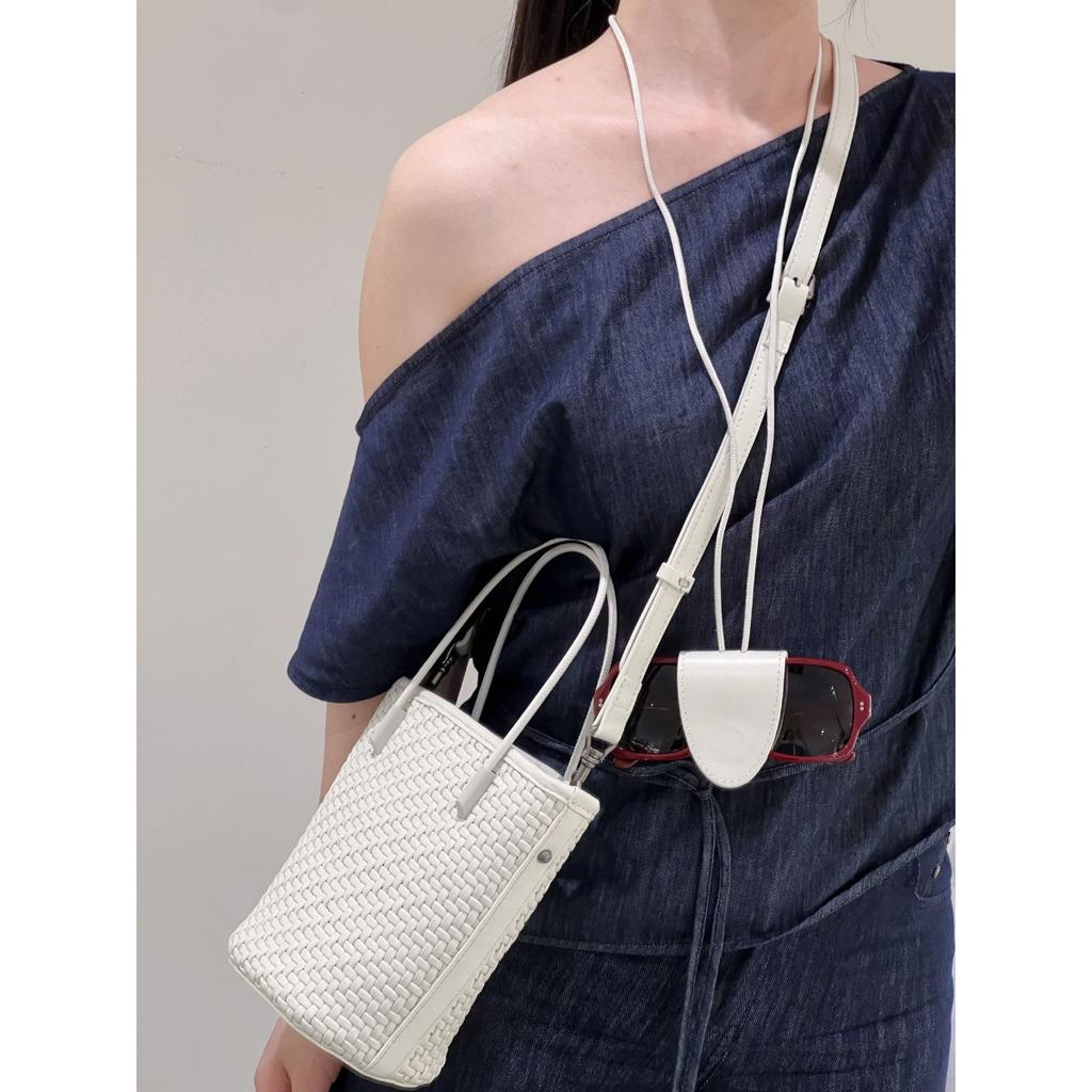 Modische Schaffell Zugband geflochtene Hand-Eimer-Tasche Damen-Tasche 2025 neue vielseitige lässige Umhängetasche Crossbody-Tasche