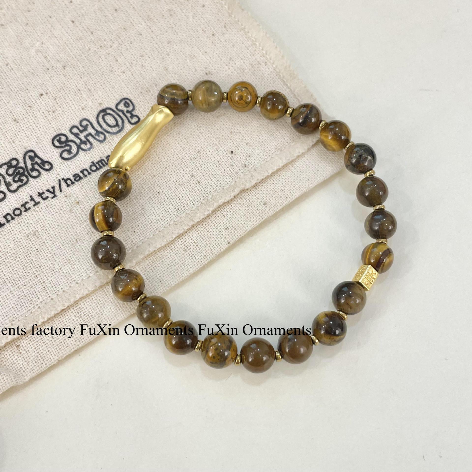 

Винтажный браслет унисекс в виде карпа: Китайский стиль, бусины на удачу и дизайн золотых рыбок S0327