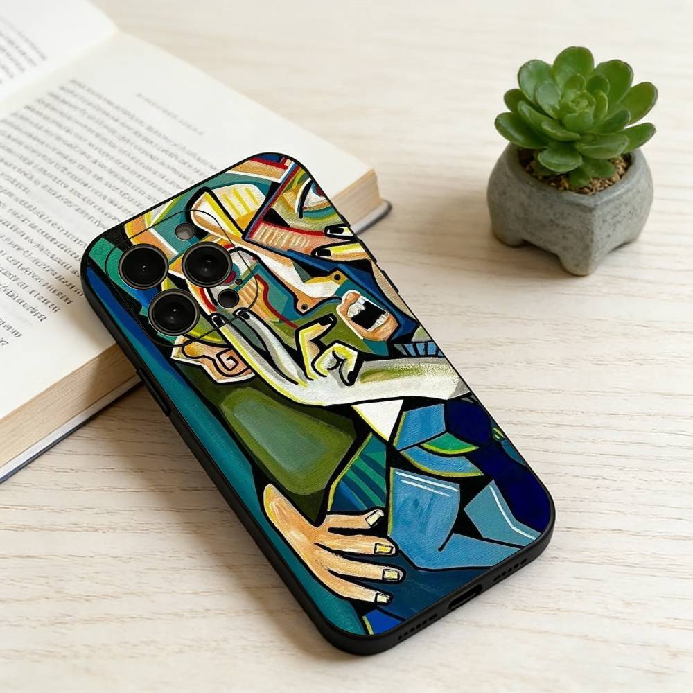 Picasso Abstract Art Painting  Phone Case For iPhone 17,16,15,14,13,12,11 Plus,Pro Max,XS,Soft Silicone Black Cover iPhone12