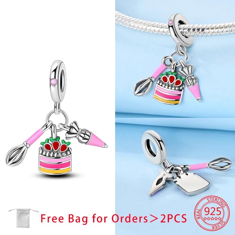 Original Food Series Charms French Fries Ice Cream Cola Cake Beads Copper Pendant Fit Bracelet For Women Diy Jewelry Gift