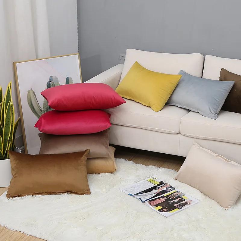 30X50/40X60/60X80CM Velvet Rectangular Throw Pillow Cover Large Size Waist Cushion Cover Decor Home Decorative Pillowcase