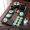 Cha Xun 12-Piece Celadon Fish Tea Set with Automatic Water Tea Tray
