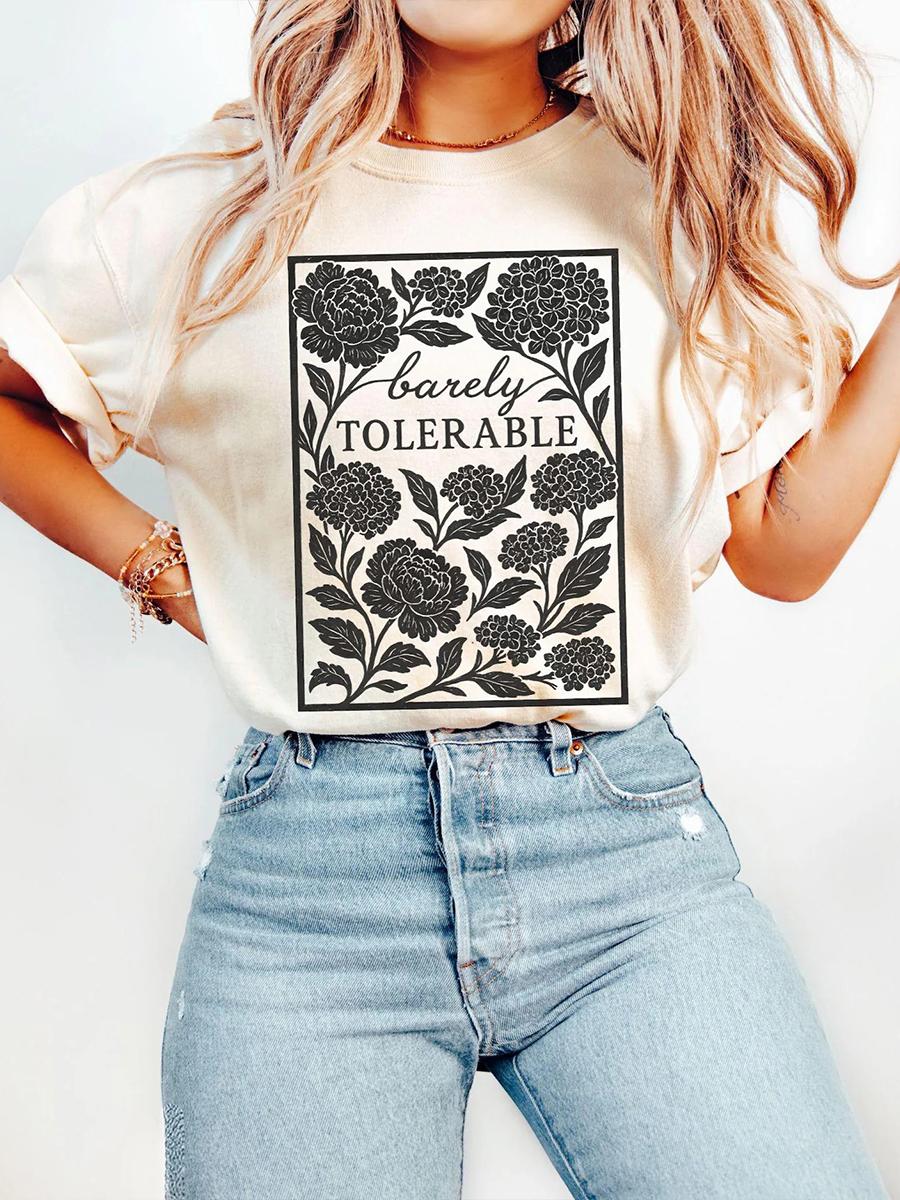 Barley Tolerable Jane Austen Print Shirt Pride and Prejudice Shirt Light Academia jane Austen Gifts Unisex Y2K Top Streetwear S