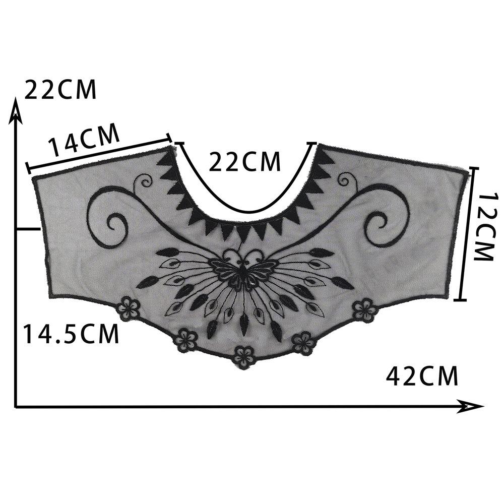 Black Embroidered Mesh Organza Front Collar Collar Sewing Lace Diy Decorative Dress Wedding Dress Accessories