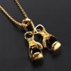 Punk Rock Gold Silver Balck Mens Boys Gift Chain Choker Boxing Glove Pendant Necklace