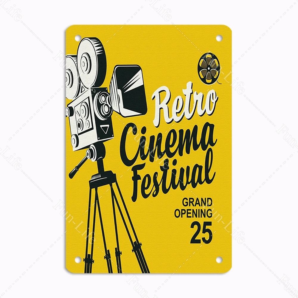 

Vintage Cinema Metal Panels Movie Theater Bedroom Wall Decor