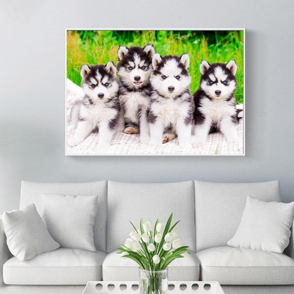 DIY Diamond Mosaic Animal Full Rund Drill Dog Diamond Painting Brodery Salg