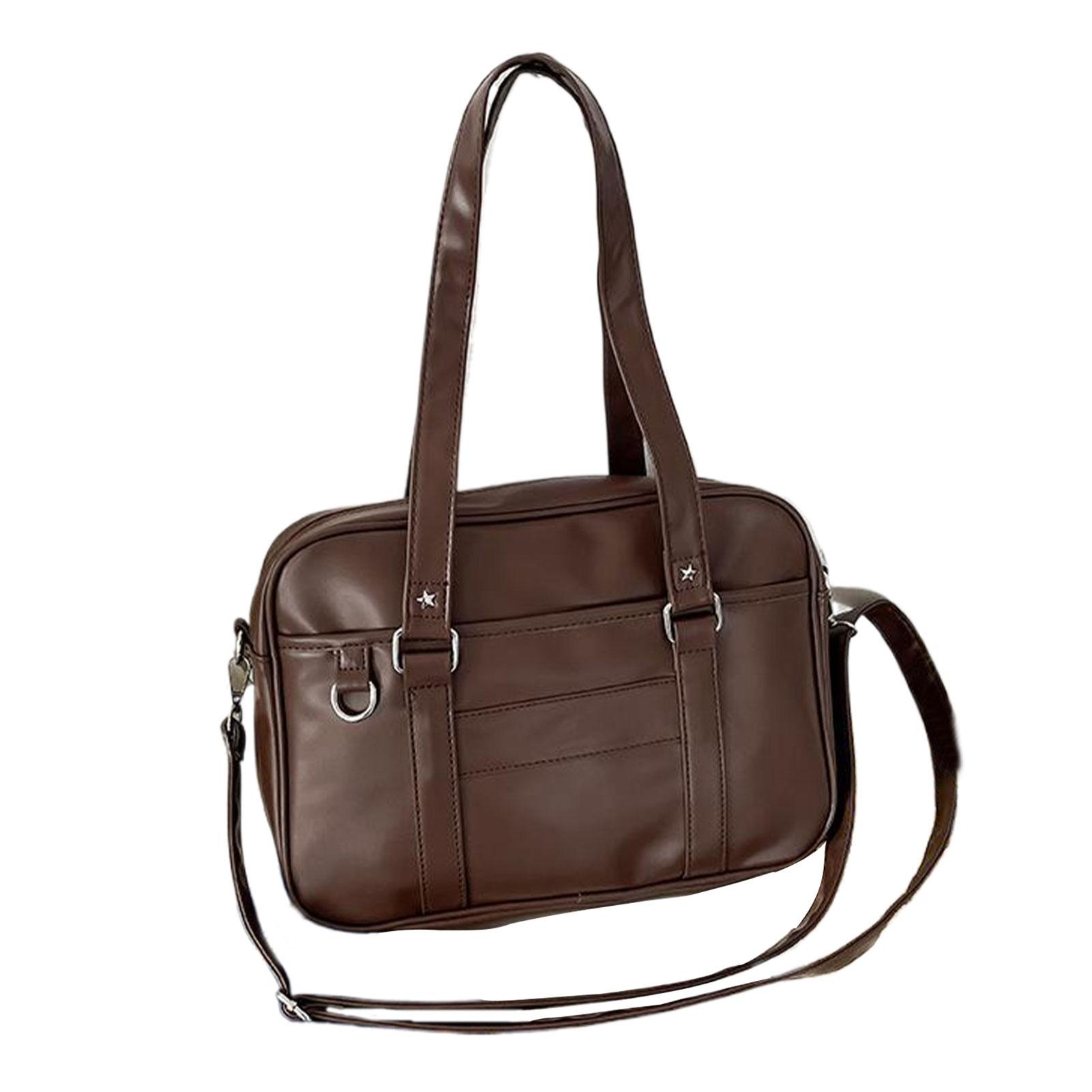 Японская повседневная сумка из ПУ, выбор для студентов, сумка из ПУ кожи, спортивная сумка для старшей школы, сумка из ПУ, кожаная сумка через плечо для школы темно-коричневого