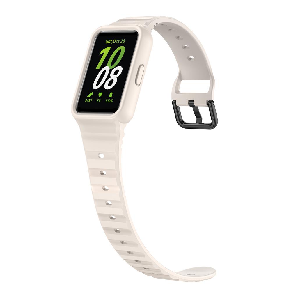 Silicone Case+Strap for Samsung Galaxy Fit3 Replacement Sport Wristband Bracelet Belt Integrated Band for Samsung Fit 3