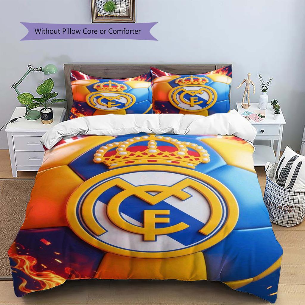 Set cu cuvertură și fețe de pernă cu model de desene animate Decorare casă Cadou de ziua de naștere (1 * husă de pilotă + 2 * fețe de pernă, fără miez)