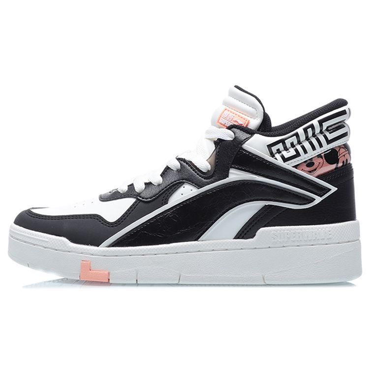 

Кроссовки женские Disney X Li Ning Weiwu Superwave Mid Casual High-Top, цвет черный, белый AGCQ238-2