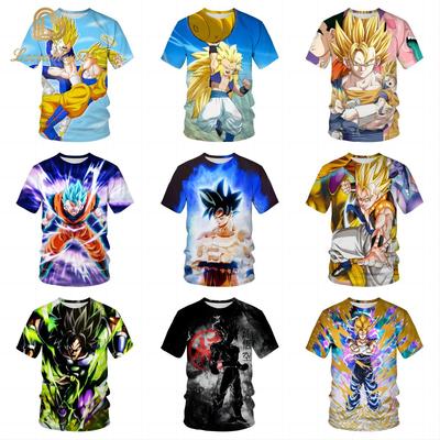 Anime Dragon Ball Goku Print T-Shirts Cartoon Shirt Sommer Atmungsaktives T-Shirt Und Bequeme T-Shirts Herren Kleidung Tops