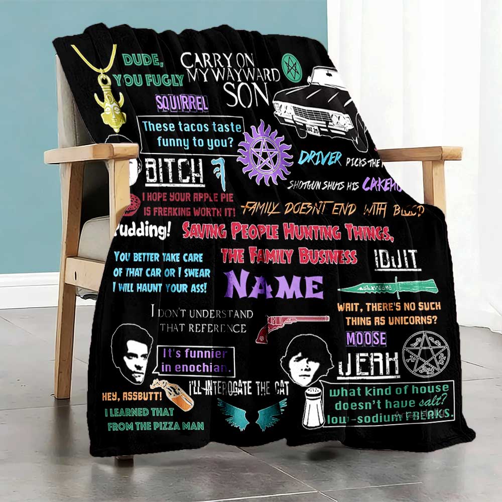 Warnermedia (19) Personalized Name Blanket Cozy Personalized Blanket Soft Warm Cozy Suitable for Sofa Bed Living Room Couch Four Seasons Multipurpose