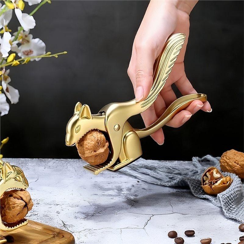 A96I-Schiaccianoci Sgusciatore Apri Guscio Multifunzione Forma di Scoiattolo Veloce Pinza per Pinoli Noci Pecan Nocciole Mandorle Noci Pecan Schiaccianoci