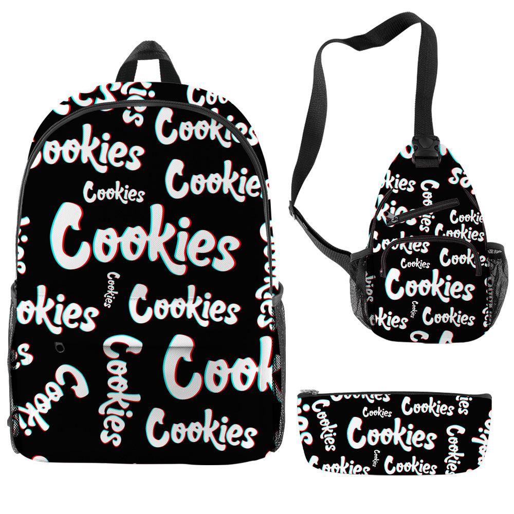 Cook 3D Printing Large Capacity Multifunctional Male And Female Versatile Backpack Student Bag Three-Piece Set