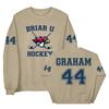 Crewneck Sweatshirt with Graphic Lettering and Sports Emblem Pullover for Casual Wear Comfortable Fit and Durable Fabric