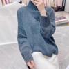 2024 Women's French High Neck Pure Wool Sweater - Autumn/Winter Loose Fit Pullover