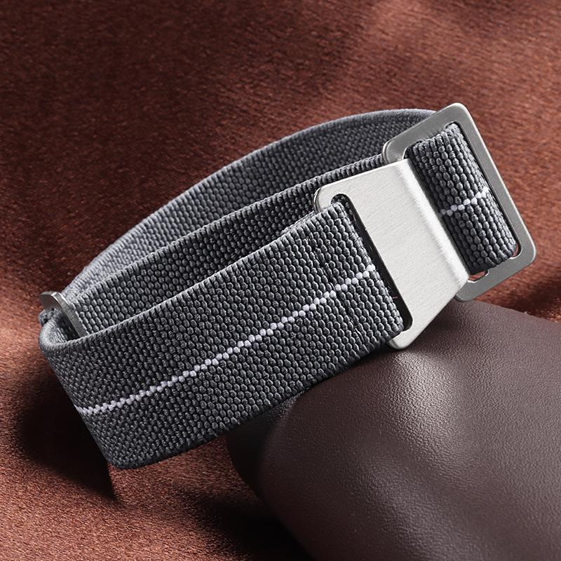 18/20/22mm Nylon Geflochtenes Uhrenarmband Elastisches Nylonarmband Französische Truppen Fallschirmtasche Universelles Handgelenkband Männer Frauen Sportarmband