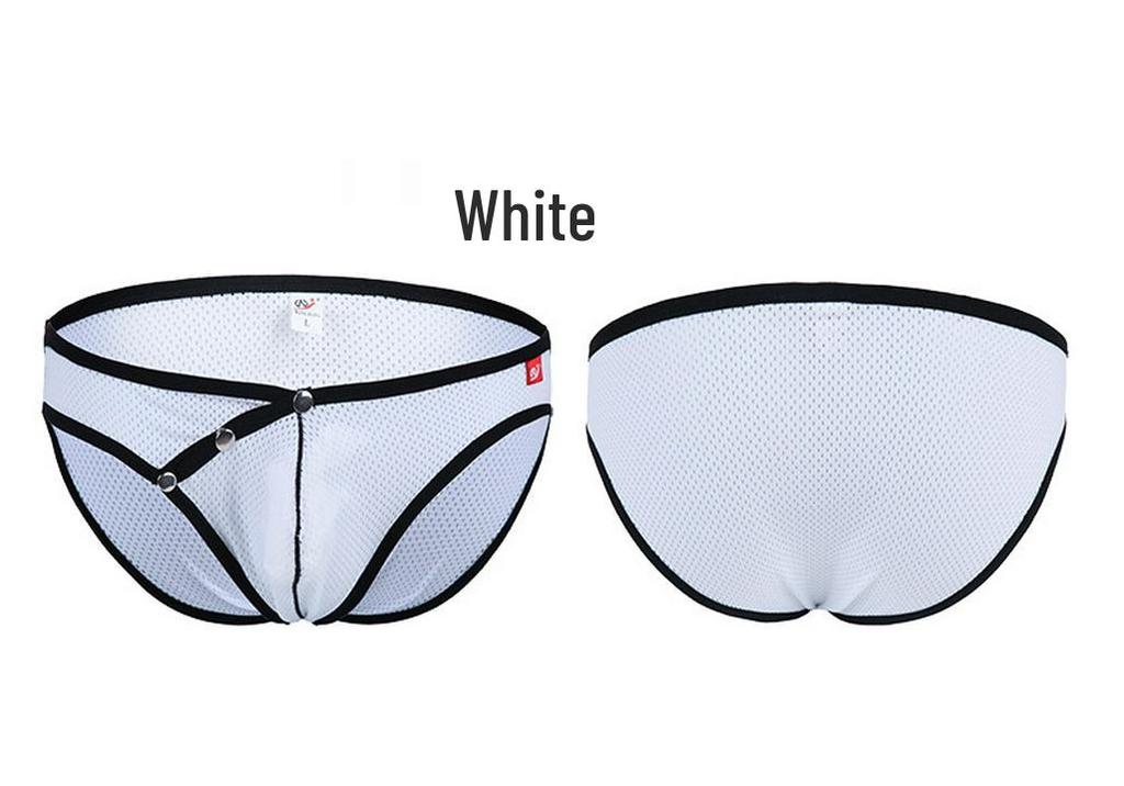 Breathable Mesh Low-Waist Detachable Men's Bikini Briefs - Sexy Fashionable Design