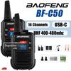2/4 Peças Baofeng BF-C50 Mini Walkie Talkie UHF 400-480mhz Carregamento Tipo-C 16 Canais Para Presente de Crianças Rádio Amador Portátil Comunicador