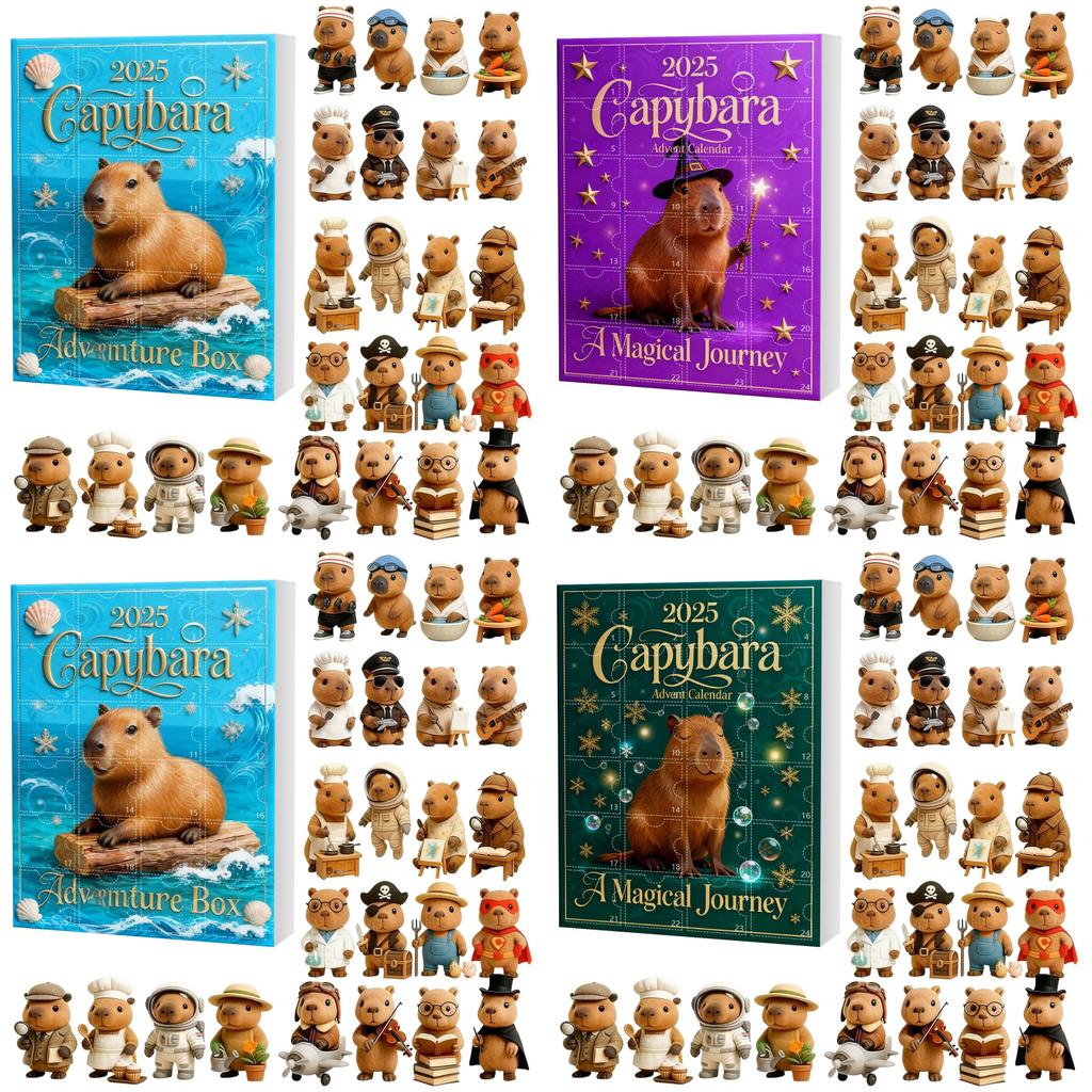 Christmas Capybara Countdown Blind Box With Mini Acrylic Pendant For Holiday Gift Exchange