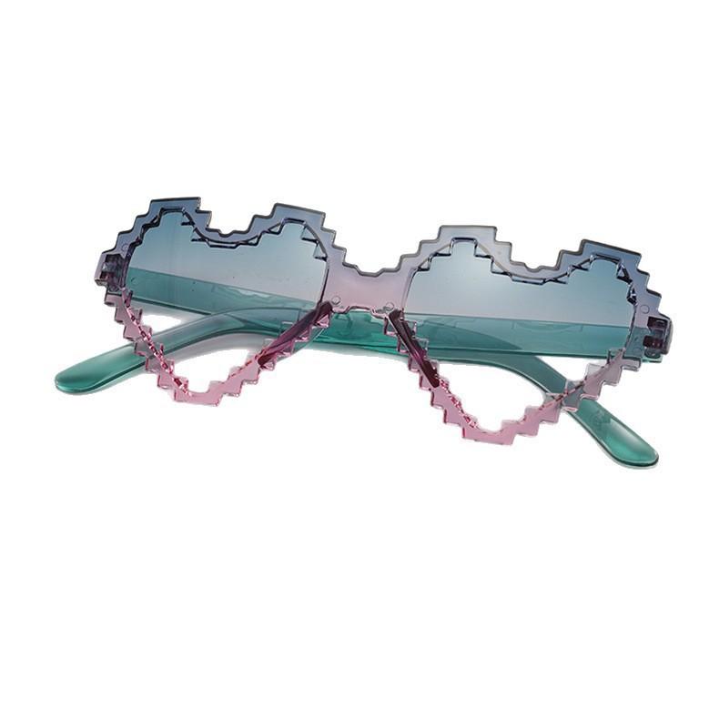 New love sunglasses mosaic glasses men's and women's candy color peach heart sunscreen sunglasses SUNGLASSES