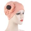 Woman Beautiful Rhinestone Flower Turban Elastic Cloth Head Cap Hat Muslim Women's Hijabs Ladies Bandana Muslim Head Cover