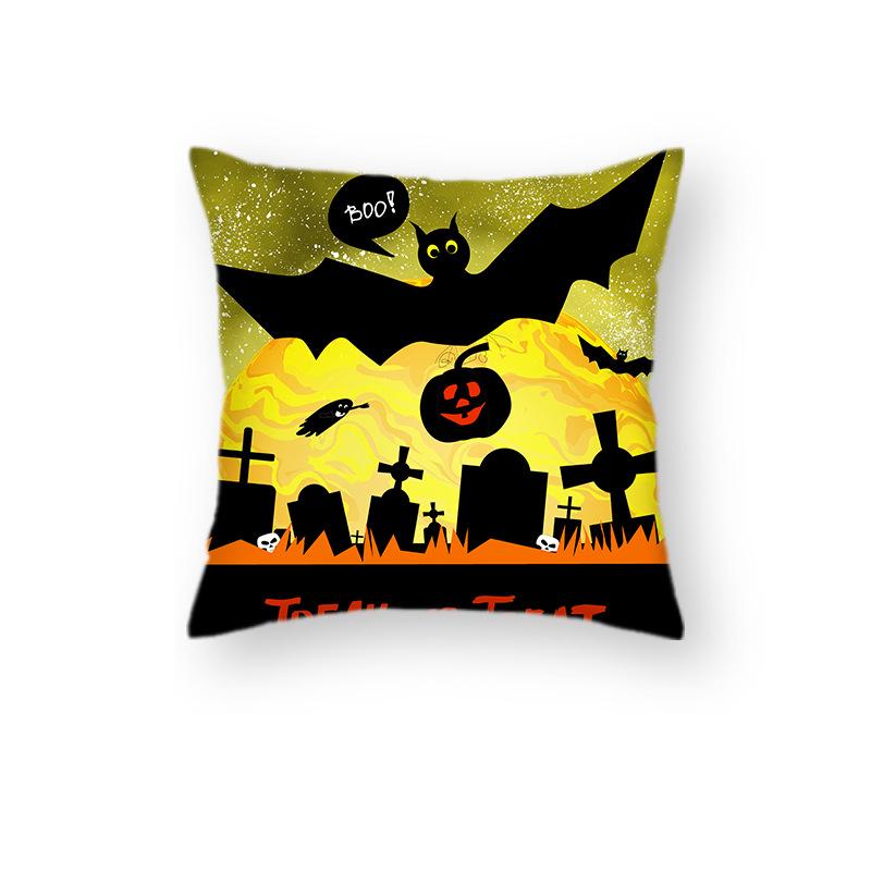 Neuer Halloween Kürbiskopf Schloss Kissenbezug Festliches Wohnzimmer Sofa Dekokissen Kissen