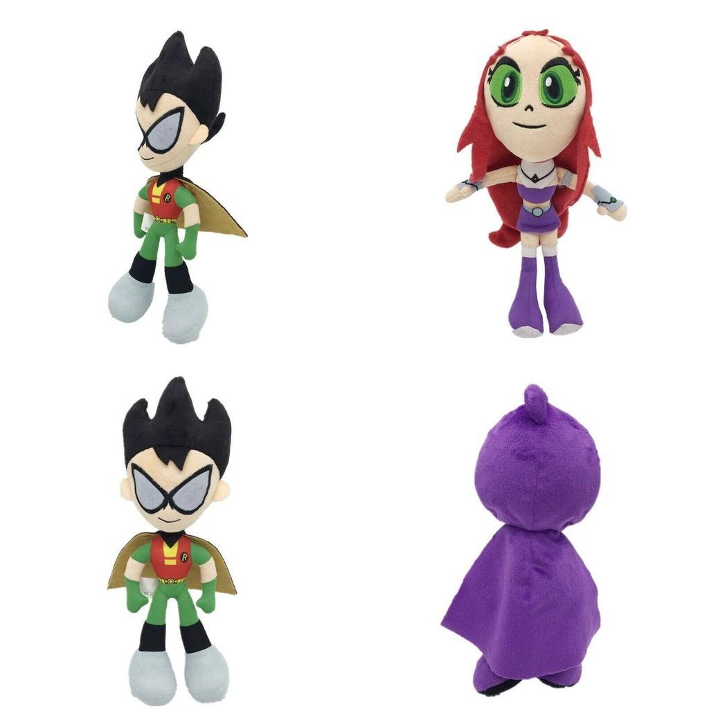 Adorable 10-inch Teen Titans Go Plush Toy Collection Featuring Robin Raven Cyborg