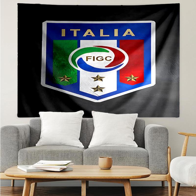 1PC Italy Football Crest Tapestry, Unique Design Tapestry, Suitable for Bedroom,Livingroom, Playroom,Heartwarming Holiday Gifts
