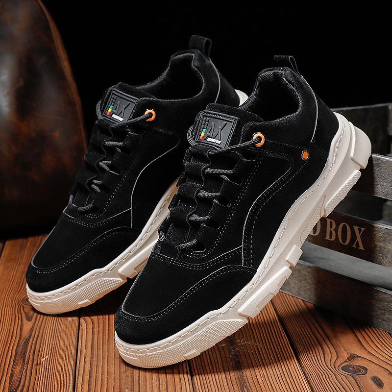 Winter Platform Boots Men Black Work Shoes Outdoor Sport Leather Low Top shoes Boot Fashion Running Shoe for Men 2024