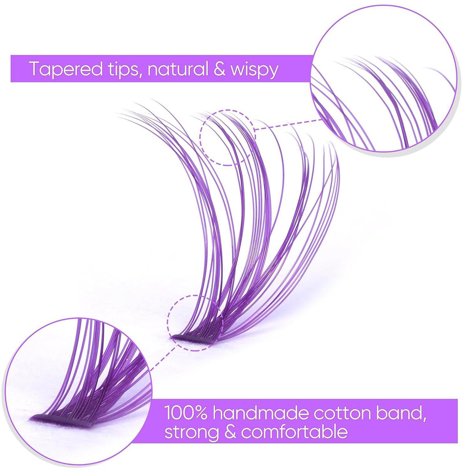 

Colored Lash Clusters Kit Individual False Eyelashes Set Segmented Fake Eyelashes with Lash and and Lash Tweezers