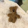 Brun plysch nyckelring gör ljud Kawaii björndocka väskhänge djur nyckelring leksak för flickor och barn väsktillbehör