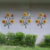 Iron Sunflowers Wall Hanging Weather Resistant Outdoor Decoration For Patios Yard Easy Setups No Tool Required