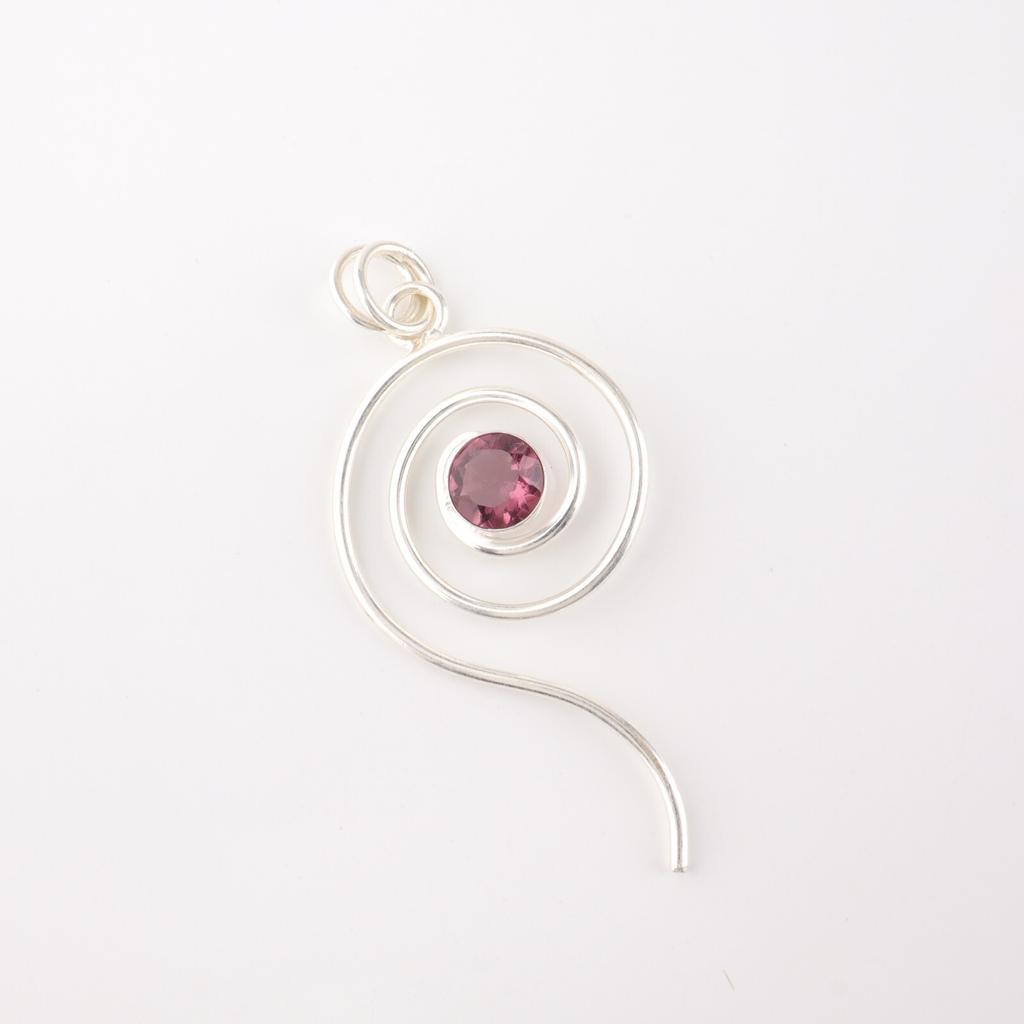 Rhodolite Gemstone 925Sterling Silver Jewelry Handmade Pendant For Birthday Gift PP-42-12