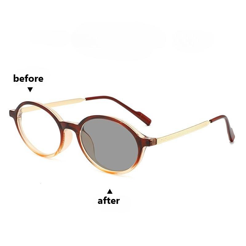 New Trendy Photochromic Myopia Glasses for Women Men Anti Blue Light Outdoor Color Changing Near Sight Eyeglasses Minus Diopter