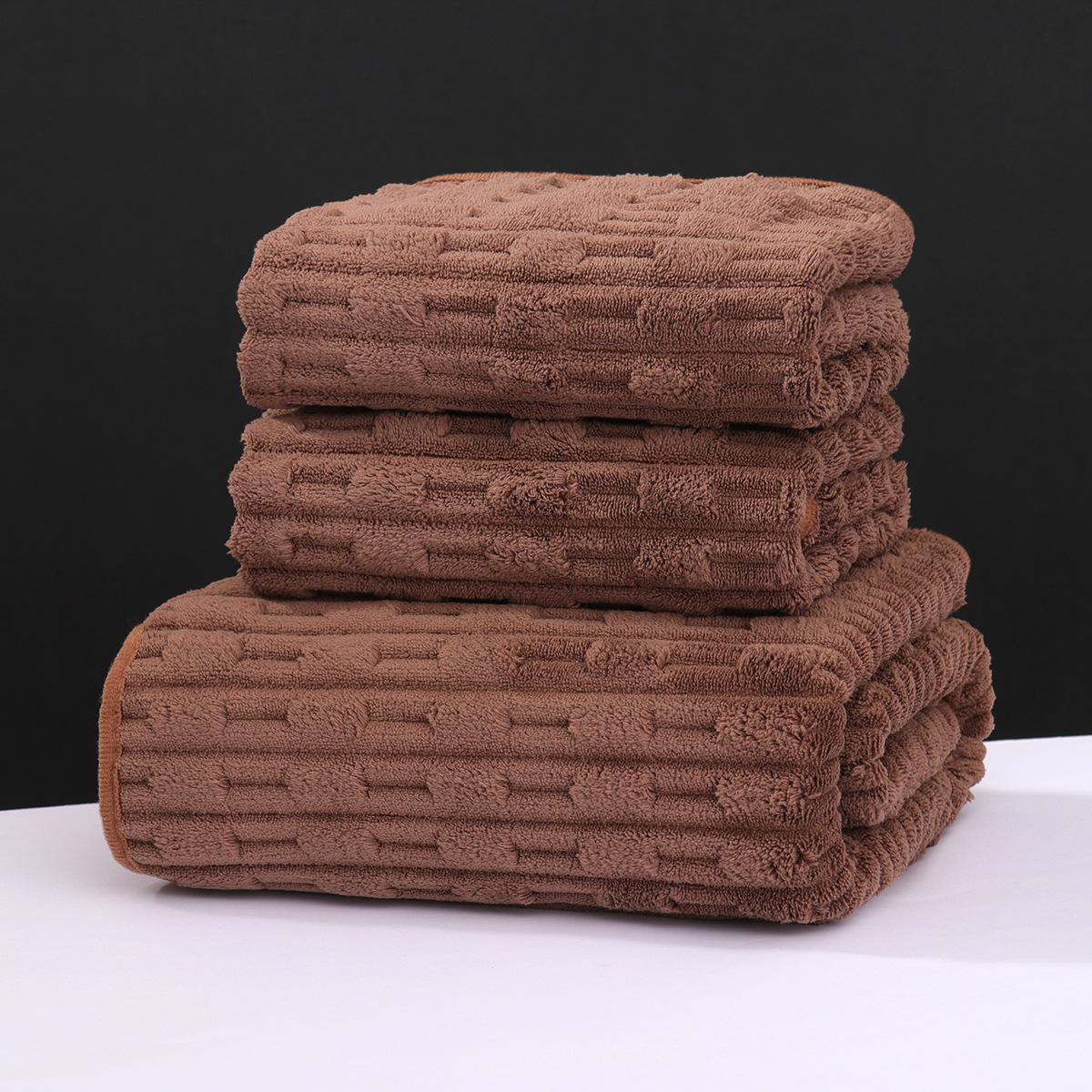 

Полотенца из кораллового флиса, Утолщенные банные полотенца с окантовкой, Бытовые банные полотенца, Быстросохнущие абсорбирующие мягкие банные полотенца 35*75cm коричневый