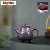 240ml Yixing Purple Clay Teapots Handmade Tripodia High Stone Spoon Pot Raw Ore Stone Red Mud Kettle With Filter Zisha Tea Set
