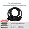 Mountain Bike Anti-theft Combination Lock - Portable Steel Chain Cable Bicycle Lock