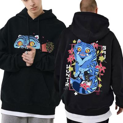 סווטשירט קפוצ'ון מוגבל לסרט Kpop ציידי שדים טיגריס מגושם גברים נשים אופנה מצויר טרנדי יוניסקס קז'ואל אוברסייז פולאובר
