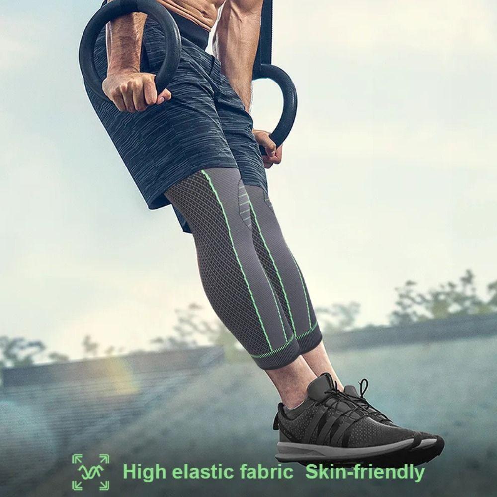 Breathable Running Sport Knee Pads Nylon Fitness Kneepad Long Full Legs Sleeve Fitness Gear