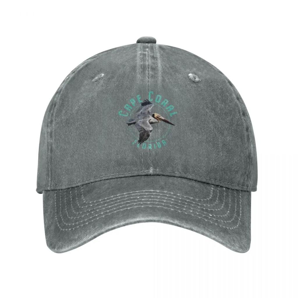 Cape Coral Florida Pelican Design Baseball Cap Horse Hat Wild Ball Hat Christmas Hat Winter Hats for Unisex Unisex Golf Wear Womens