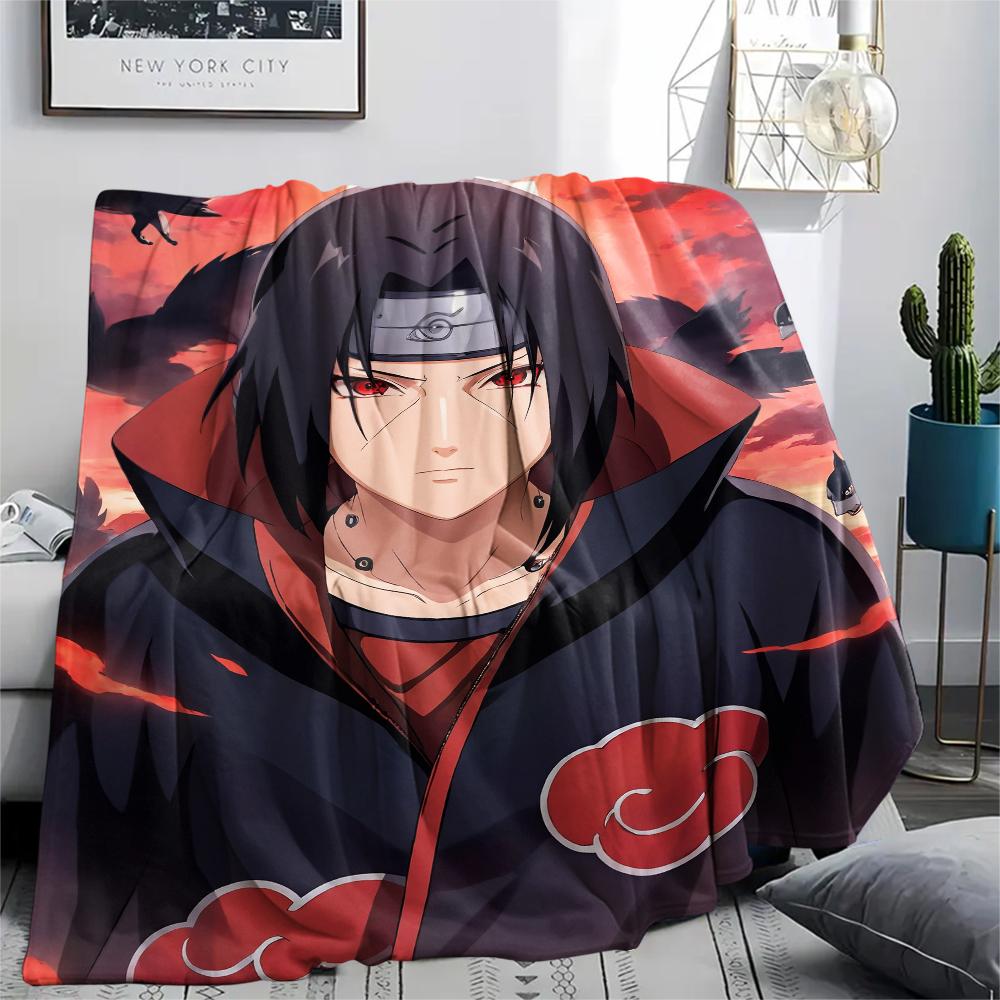Itachi Uchiha Muster Flanelldecke, Hohe Qualität, Bequem für Alle Jahreszeiten, Heimdekoration, Wärme und Komfort, Perfekt für Geschenke.